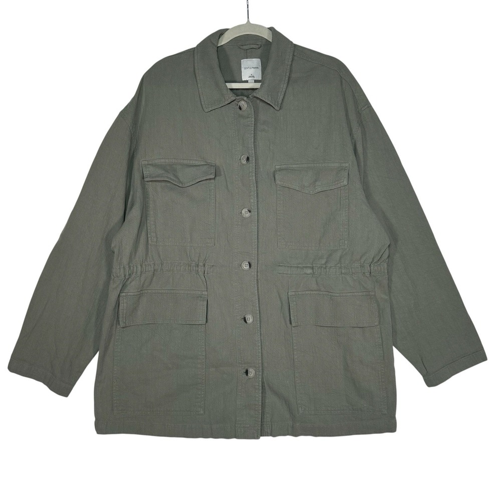 Gentle Fawn Utility Jacket 1X Sage Green Cotton‎ Drawstring Safari Gorpcore 2026